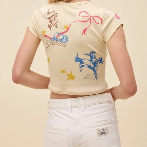Daydreamer Western Flash Pointelle Tee - Picture 2 of 4